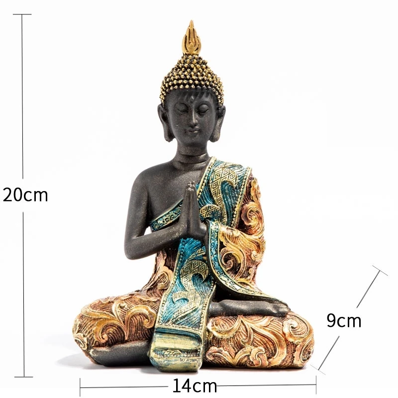 Estatua De Buda De Taildia, Escultura De Resina Verde Hecha A Mano, Figurita Fengshui De Buda, Meditaciion, Decoraciion Del Hoga