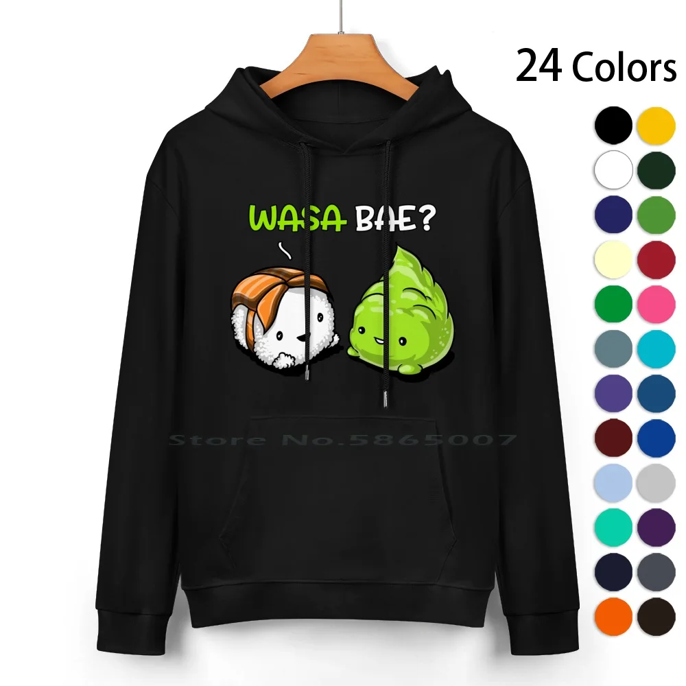 Sushi Wasabi Wasa Bae Felpa Con Cappuccio In Puro Cotone Maglione 24 Colori Kawaii Sushi Sushi Lover Wasabi Sushi Pun Divertente Sushi Cibo Giapponese