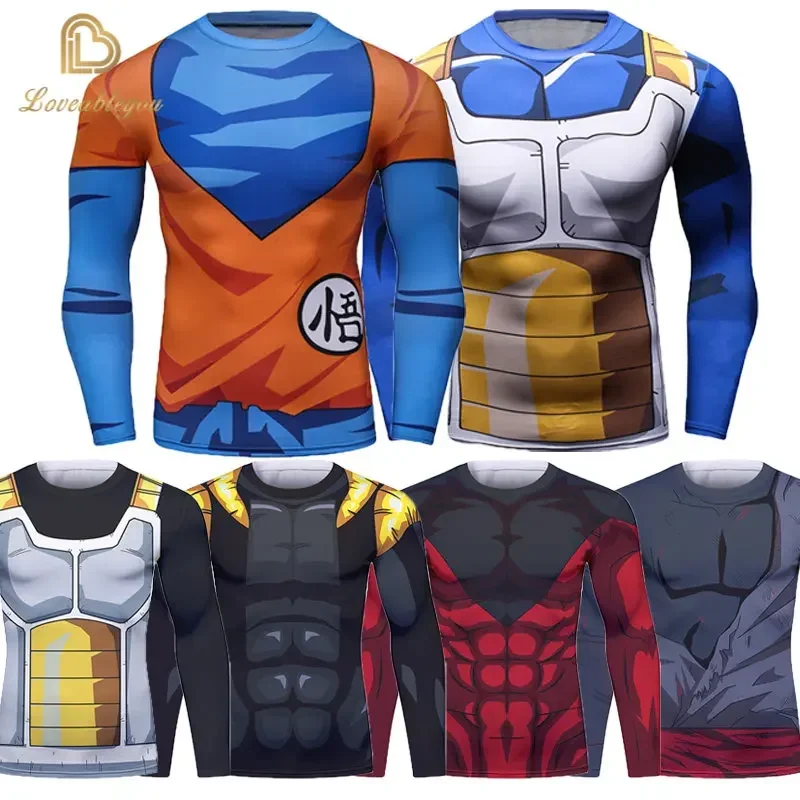 Rash Guard Dragon Ball Z T-Shirt Uomo Maglie Da Boxe Rashguard Magliette Running Sports Compression Shirts Fitness Tops