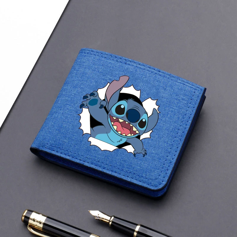 Lilo Stitch Portafoglio Uomo Donna New Disney Anime Kawaii Cute Figures Porta Carte D'Identità Portamonete Portamonete Portamonete Billfold Money Bag 