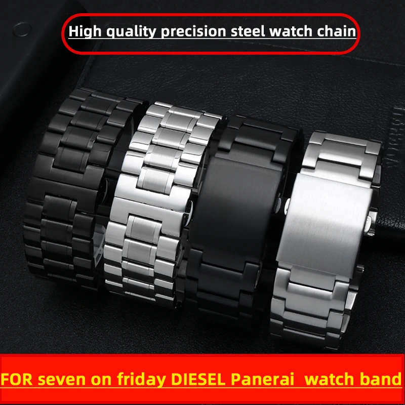 22 24Mm Catena Per Orologi In Acciaio Di Precisione Di Alta Qualità Per Sette Del Venerdì Diesel Panerai Catena Per Orologi In Metallo Da Uomo Con Qua
