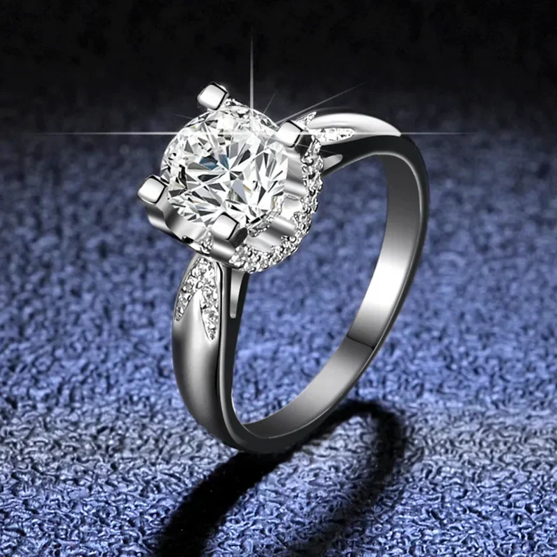 Luxury Pt950 Platinum Ring Gra Certified 1Ct Moissanite Rings For Women Fidanzamento Promise Wedding Band Gioielleria Raffinata