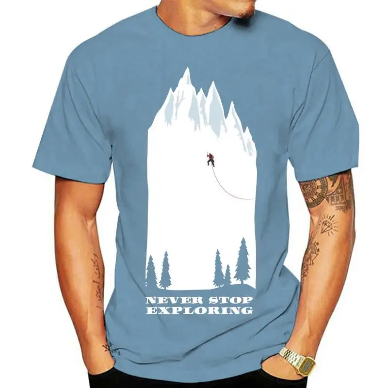 Never Stop Exploring T-Shirt Rossa Da Uomo