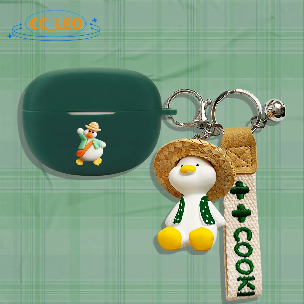 Per Bose Ultra Open Earbuds Case Cartoon Duck Portachiavi Ciondolo Bose Ultra Open Earbuds Cover Protettiva Custodia Morbida In Silicone