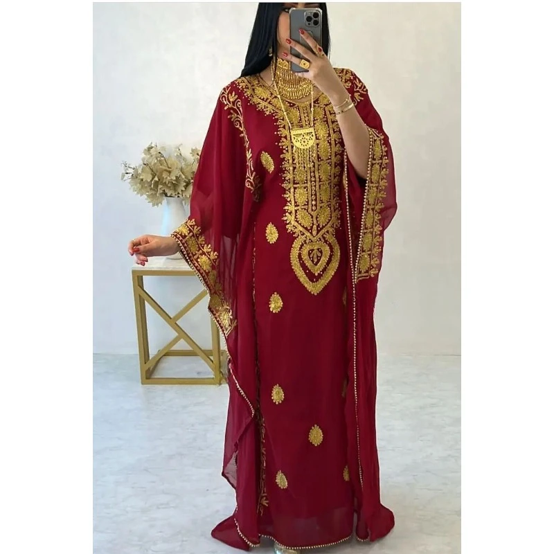 Marocchino Dubai Caftani Farasha Abaya Abito Da Sposa Fantasia Abito Lungo