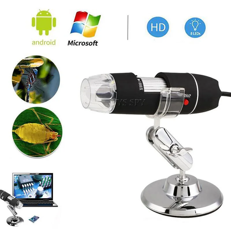 Mini Microscopio Digitale Portatile 8Led Usb Fotocamera Elettronica Biologia Microscopio Lente D'Ingrandimento Homeschool Micro Camara Per Android