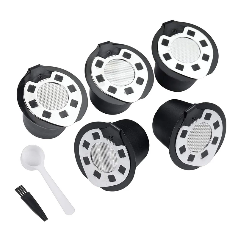 Hot Sv-5 Pack Capsule Set Ricaricabile-Cialde Di Caffè Riutilizzabili Filtro Per Caffè Per Linea Di Tazze Nespresso Compatibile