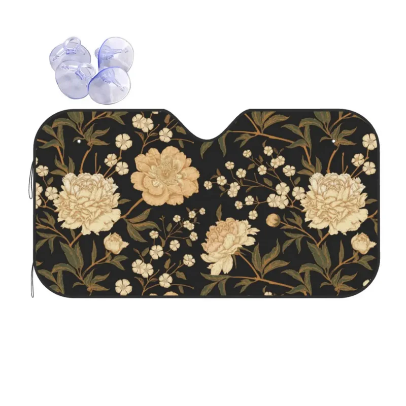 Fiore Floreale Peonia Vintage Parasole 70X130Cm Foil Stile Orientale Copertura Del Parabrezza Del Finestrino Dell'Auto Protezione Solare