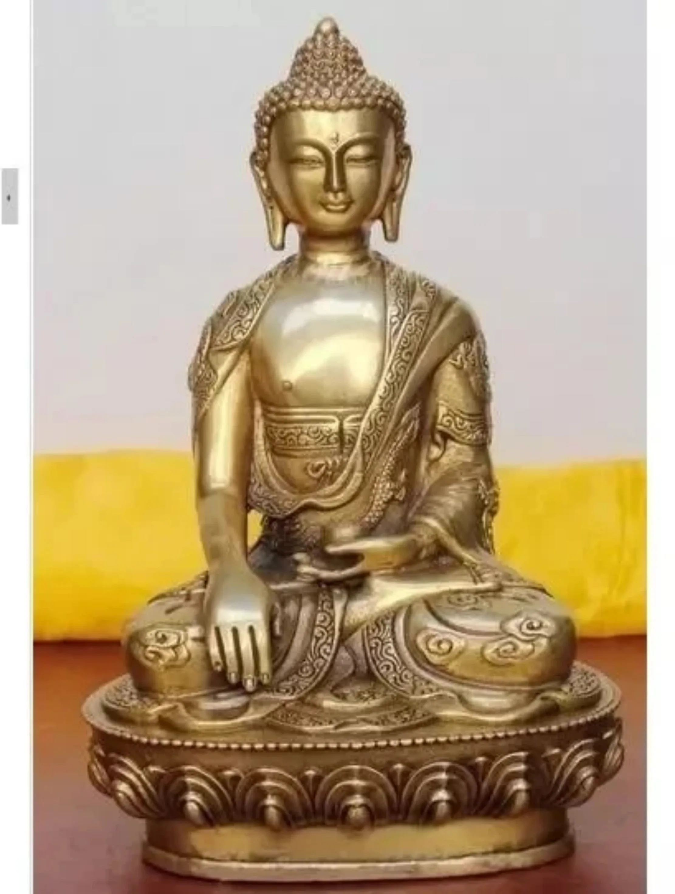 De Cobre De Laton Tibetano Buddhis Shakyamuni Buda De Bronce Estatua 22Cm De Bronce Cobre De Boda