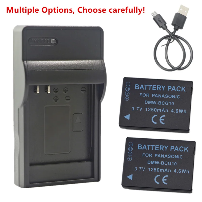 Dmw-Bcg10 Batteria O Caricabatterie Per Panasonic Lumix Dmc-3D1 Tz6 Tz7 Tz8 Tz9 Tz10 Tz18 Tz19 Tz20 Tz22 Tz25 Tz27 Tz30 Tz31 Tz35 Tz65