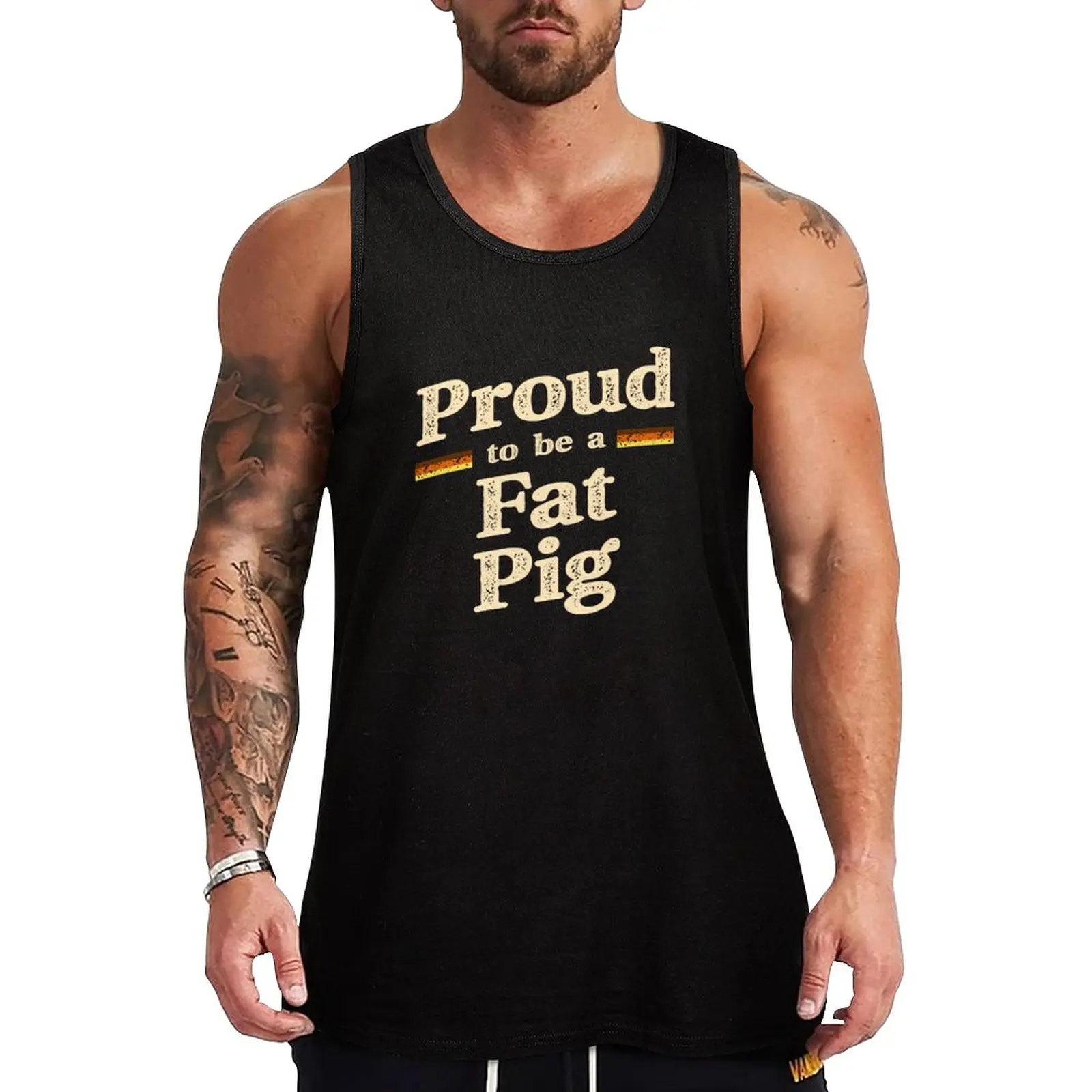 Proud To Be A Fat Pig Tank Top Vest Per Boy Man Gym Clothes Vest For Men