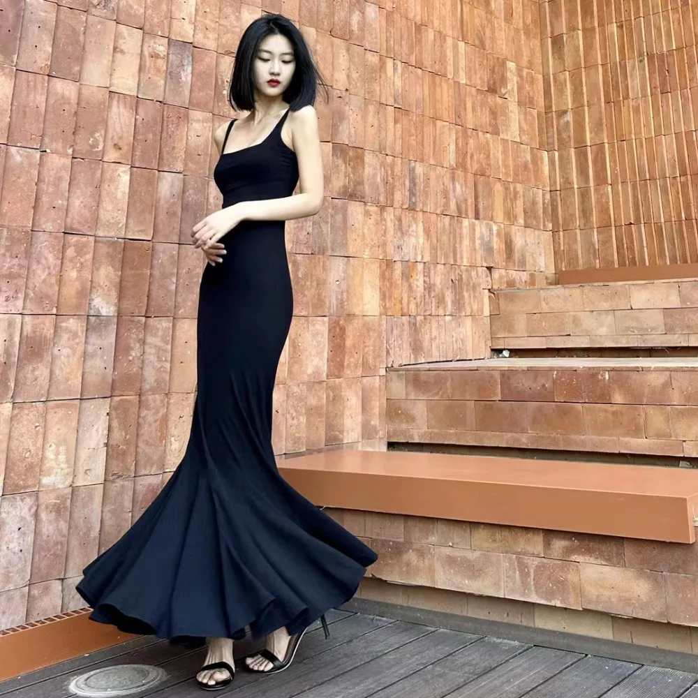 Vestidos De Fiestas Elegantes Mujer Abiti Lunghi A Sirena Neri Per Le Donne Vestidos Coctel