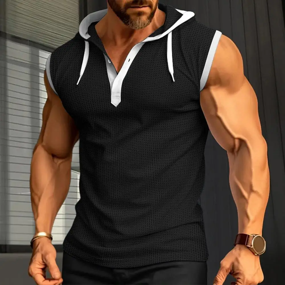 Felpa Con Cappuccio Muscolare Da Uomo Performance Muscle Felpa Con Cappuccio Da Uomo Senza Maniche Con Cappuccio Muscle Vest Con Patchwork Regolabile 