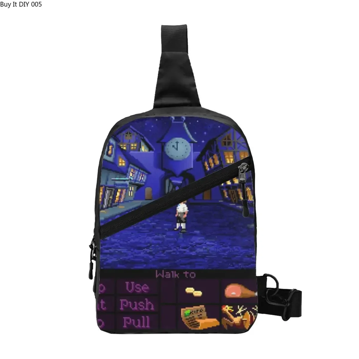Melee Island Street Monkey Island Sling Crossbody Chest Bag Zaino A Tracolla Moda Uomo Per Viaggiare