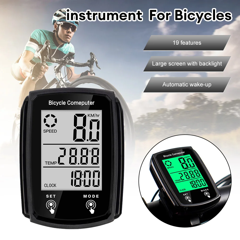Contachilometri Per Bici Impermeabile Per Computer Da Bicicletta Cablato Contachilometri Lcd Per Ciclismo Con Retroilluminazione Accessori Per Bicicle