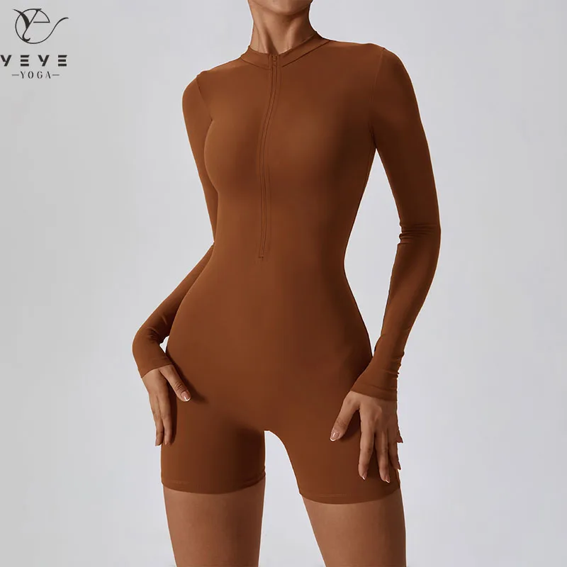 Tute Fitness Yoga Anteriori Con Cerniera Tute Da Allenamento Traspiranti Da Donna Tute Intere Activewear Completi Da Palestra