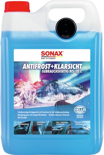 Sonax Antifrost+Klarsicht Gebrauchsfertig Bis -20°C (5 Liter) 1 Stück Scheibenwaschanlagen-Frostschutz Sorgt Für Klare Sicht, Art-Nr. 03325000