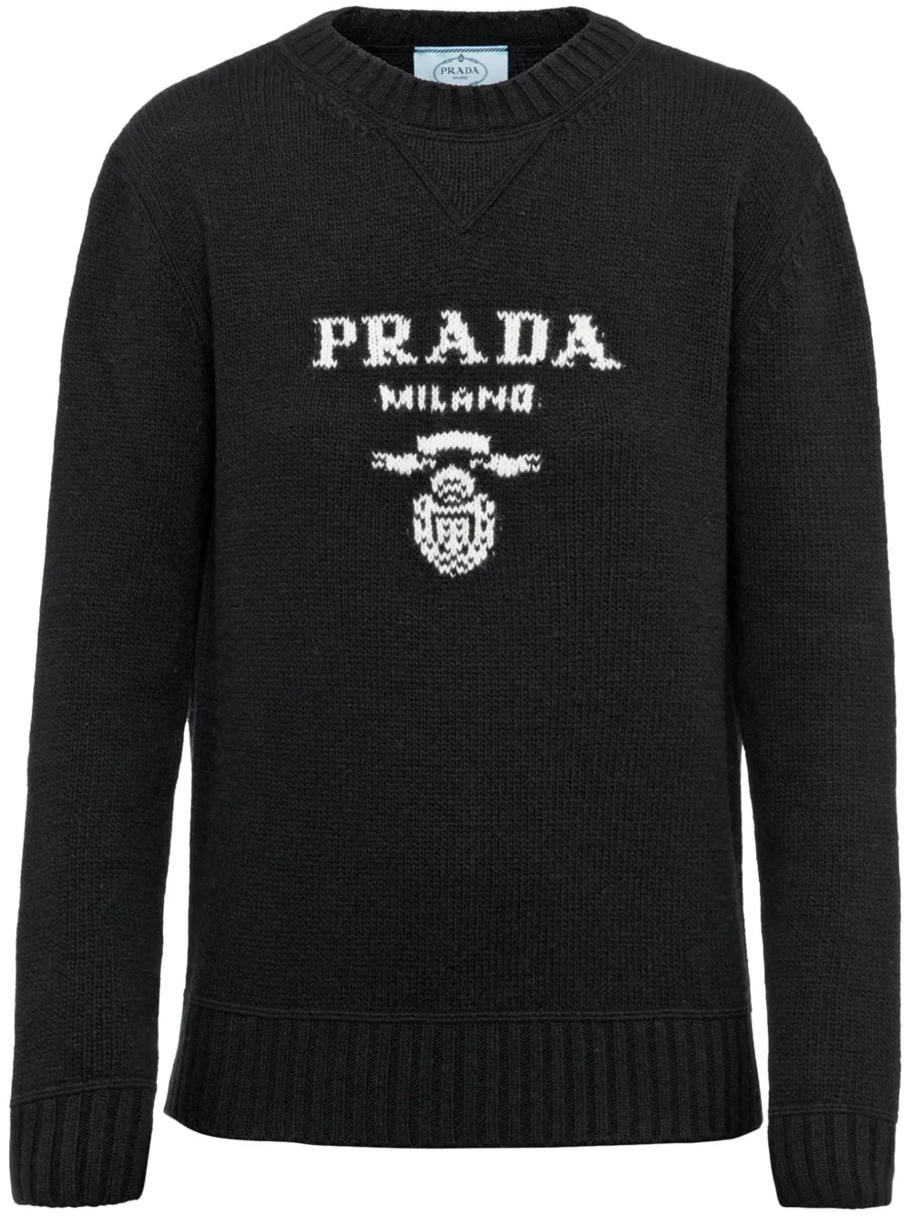 Prada logo-intarsia cashmere jumper - Nero