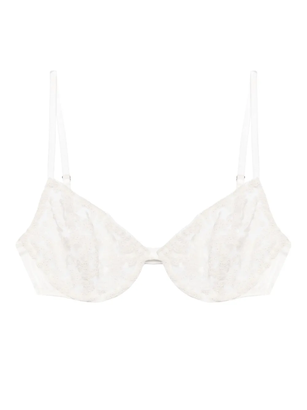 Kiki de Montparnasse Lola lace silk bra - Bianco