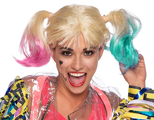 Rubie'S Perruque Harley Quinn Accessorio Per Costumi, Rose, Taglia Unica Per Tutti Gli Adulti Donna