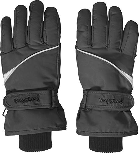 Playshoes Guanto Per Dita, Guanti Invernali Unisex - Bambini E Ragazzi, Nero, 4 (Ca. 6-8 Jahre)