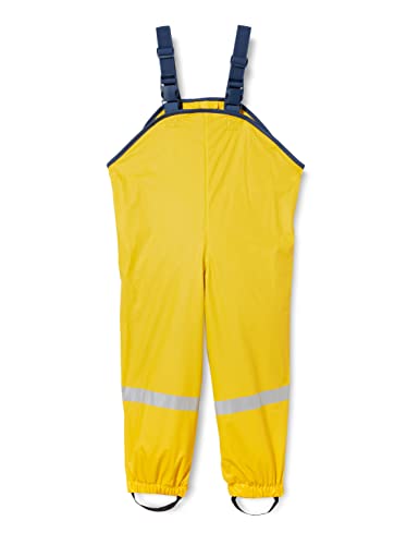 Playshoes Pantaloni Fango, Salopette Antipioggia, Sfoderati, Pantaloni Antipioggia Antivento E Impermeabili Unisex - Bambini E Ragazzi, Giallo, 80