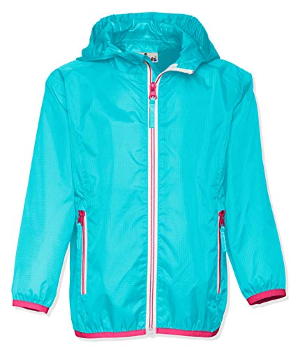 Playshoes Giacca Antipioggia Pieghevole, Giacca Funzionale Impermeabile Antipioggia Unisex - Bambini E Ragazzi, Turchese, 164