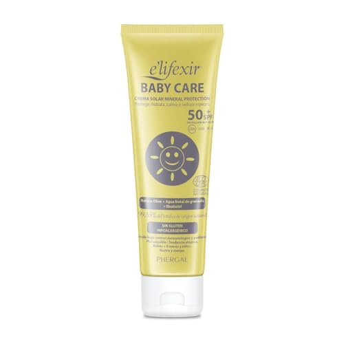 Elifexir Baby Care - Crema Solare Minerale Bambini E Neonati | Protettore Solare Uva/Uvb/Ir-A Spf 50+ | Filtri 100% Minerali | 99% Ingredienti Natural