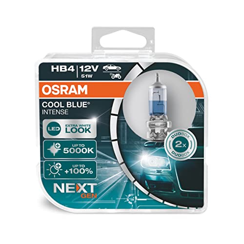 Osram Cool Blue Intense Hb4, +100% Luminosa, Fino A 5000K, Lampada Alogena, Look Led, Duo Box (2 Lampade)