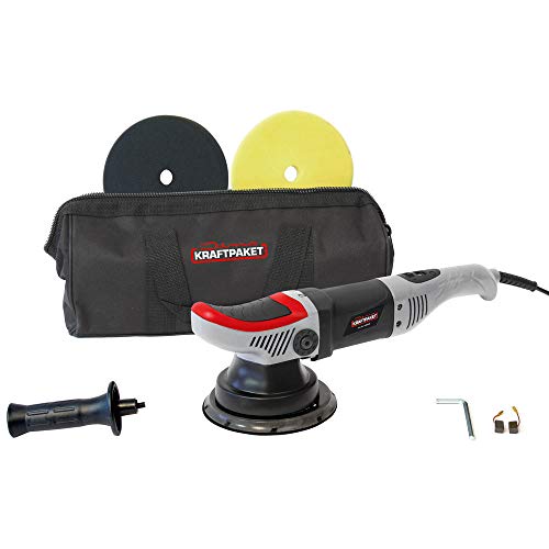 Dino Kraftpaket 640296 - Lucidatrice Eccentrica, 8 Mm - 710 W, Con Rotazione A Punta, Set Con Spugna Per Lucidatura Da 125 Mm, Per Auto, Barca, Colore