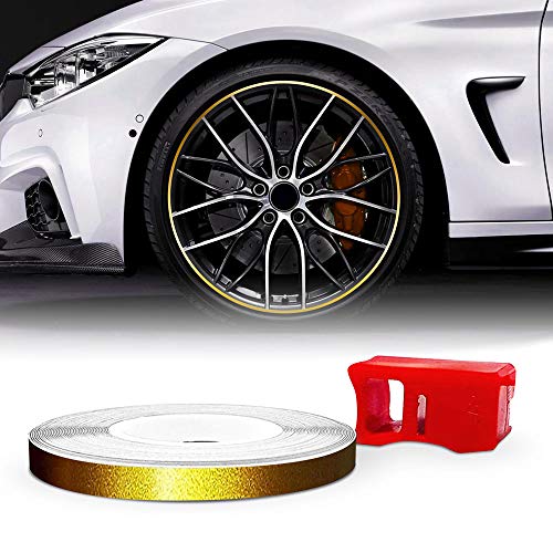 Quattroerre 10330 Wheel Trim Strisce Adesive Con Applicazioni Per Cerchi Auto, Oro