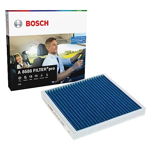 Bosch A8588 - Filtro Abitacolo Filter+Pro Efficace Contro Batteri, Gas Nocivi, Virus, Muffe, Particelle Di Polvere E Allergeni