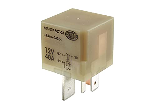 Hella 4Ra 007 507-031 Relè, Sistema Di Preriscaldamento, 12V, 5A... Poli, Contatto Di Chiusura, Colore Bianco