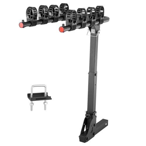 Portabici Con Gancio Di Traino, Stile Piattaforma Per Max. 4 Biciclette, Portata 68 Kg, Gancio Di Traino Per Ricevitore Da 50,8 Mm, Portabici Pieghevo