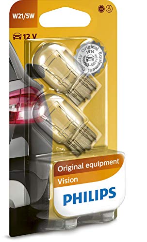 Philips Automotive Lighting 12066B2 Vision W21 - Set 2 Lampadine Per Luci Segnaletiche 5W, 440 Lm