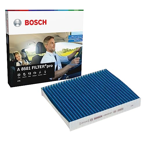 Bosch A8581 - Filtro Abitacolo Filter+Pro Efficace Contro Batteri, Gas Nocivi, Virus, Muffe, Particelle Di Polvere E Allergeni
