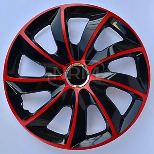 "4× Nrm Radkappe Stig, 14"""", Rot/Schwarz"