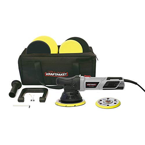 Dino Kraftpaket 640302 Lucidatrice Eccentrica, 9 Mm-900 W, Set Xxl Con Piastra Di Supporto 125 Mm, 150 Mm, Spugna, Cuscinetto Lucidante, Borsa Per Aut