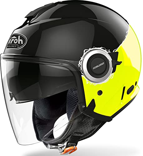 Casco Airoh Helios Fluo Black/Yellow Gloss Xs