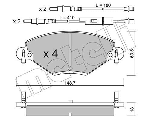 Metelligroup 22-0331-0 - Made In Italy - Pastiglie Freno