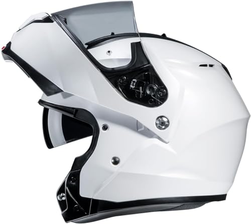Hjc, Casco Moto Modulare C91N Solid Pearl White, L