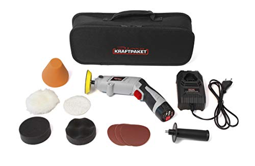 Dino Kraftpaket 640256 - Lucidatrice Multiplex Con Batteria Da 10,8 V, Disco Da 75 Mm, 600-3.000 Giri/Min, Con Alloggiamento Girevole Per Forma A Barr