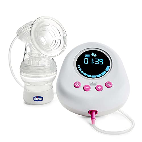 Chicco Tiralatte Elettrico Con Fasi Di Stimolazione Ed Estrazione, 10 Livelli Di Intensità, Confortevole E Veloce, Forma Ergonomica, Con Tettarella In