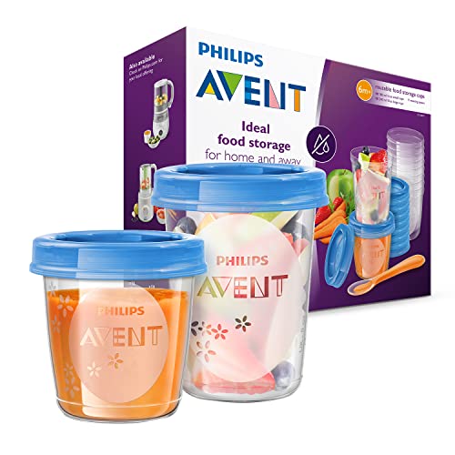 Philips Avent Scf721/20 Set Vasetti Per La Conservazione Delle Pappe, 10 Pezzi 180 Ml + 10 Pezzi 240 Ml