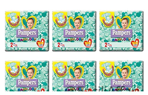 144 Pannolini Neonato Taglia 2 Pampers Baby Dry Pannolino Misura Mini Babydry