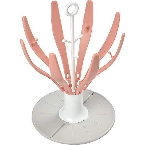Béaba - Scolabiberon Pieghevole, Stendino Che Consente Di Asciugare 8 Biberon E Accessori, Compatto E Trasportabile, Rosa