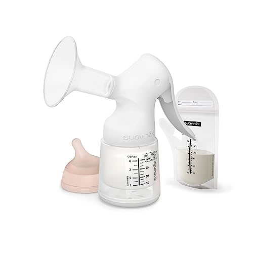 Suavinex, Set Estrattore Manuale Di Latte Materiale. Include: Biberon Anticolico Zero Da 120 Ml Con Tettarella Di Lusso Adattabile + 3 Sacchetti Per L