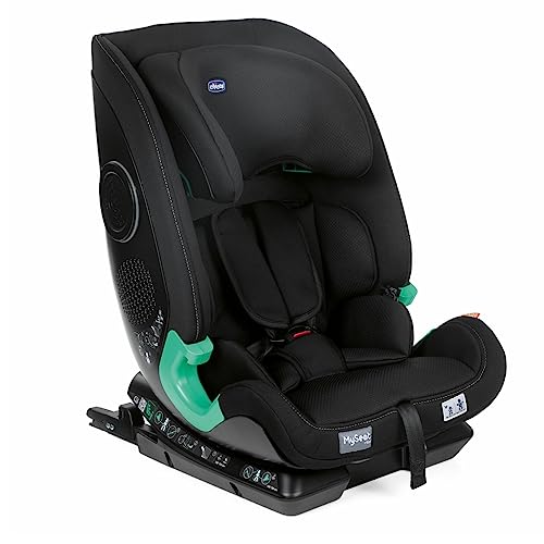 Chicco Myseat Seggiolino Auto, Sistema Isofix E Top Tether, Con Cinture Integrate, Reclinabile, Regolabile In Altezza, Size, 76-150 Cm, 15 Mesi, Nero