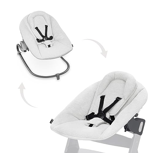 Hauck Alpha Bouncer Premium Sdraietta Neonato - Per Seggiolone Pappa Alpha E Beta Dalla Nascita A 9 Mesi - Dondolo Neonato 2In1 In Cotone, Cintura A 5
