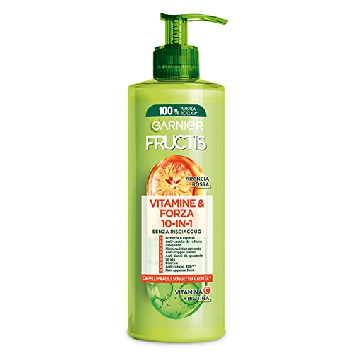 Garnier Fructis Vitamine&Forza, Trattamento Senza Risciacquo 10In1 Fortificante Per Capelli Fragili E Soggetti A Rottura, Per Capelli 10 Volte Più For